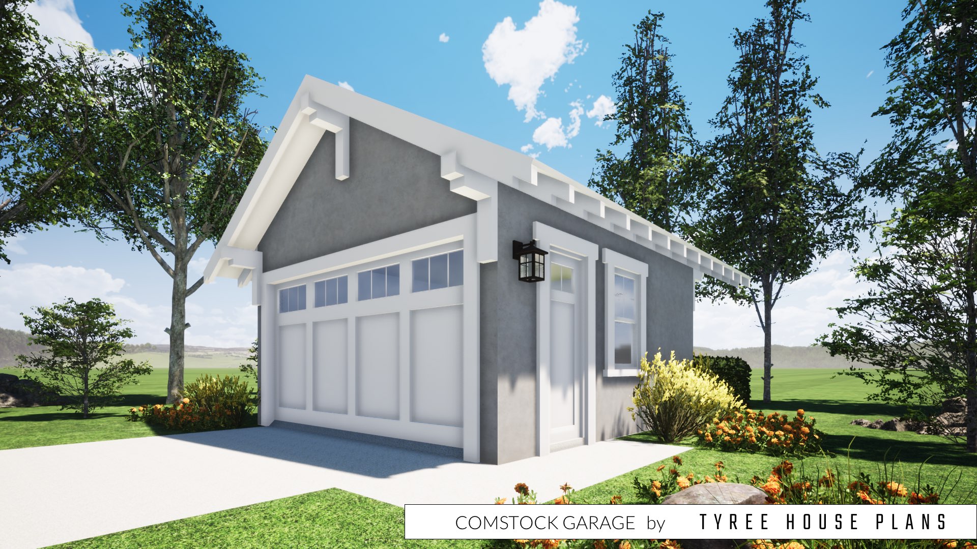 Detached garage. Comstock by Tyree House Plans.