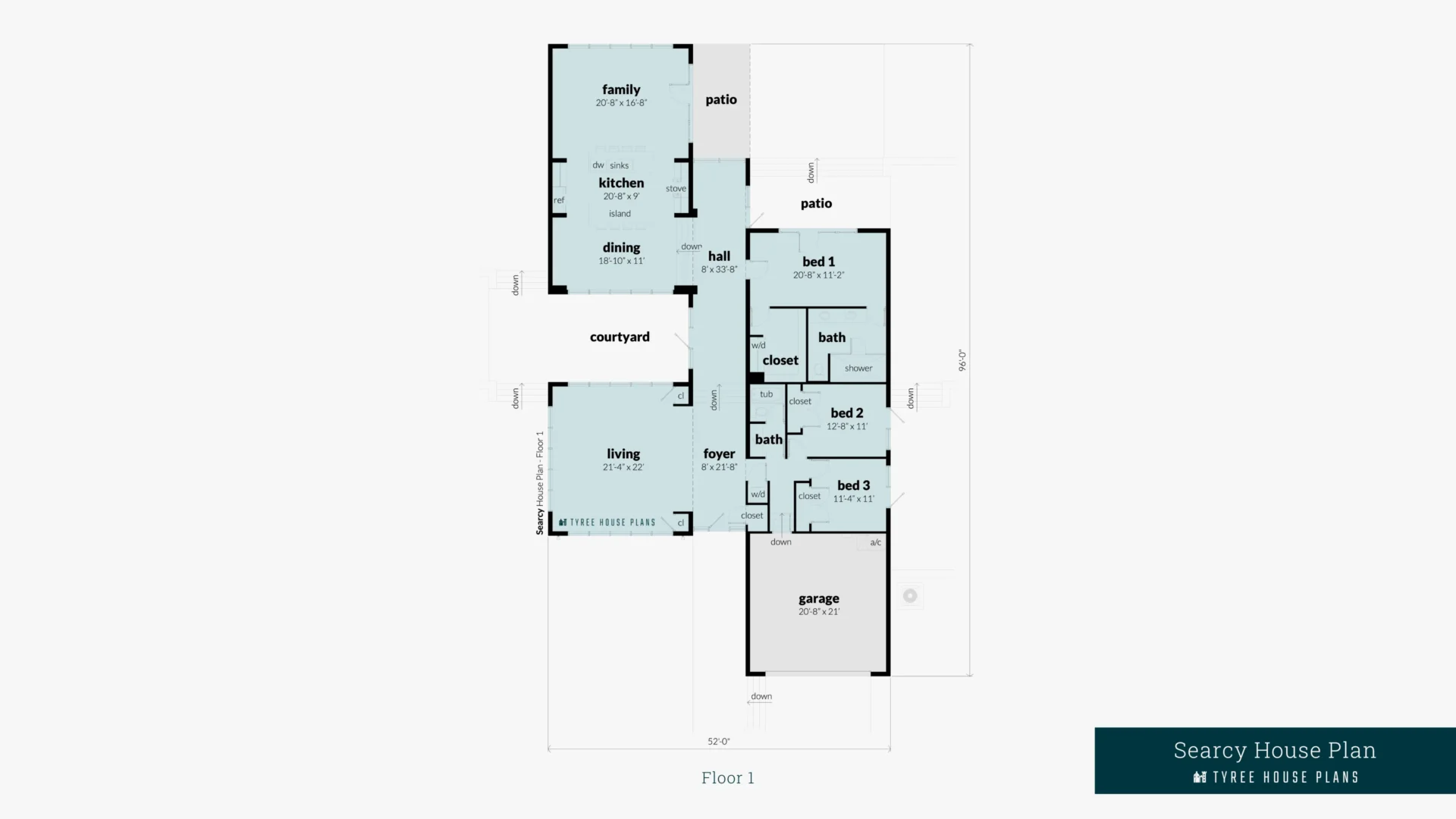 Searcy House Plan Floor Artwork by Tyree House Plans