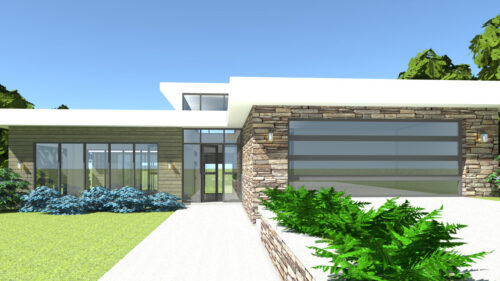 3 Bedroom Mid-Century Modern. Searcy by Tyree House Plans.