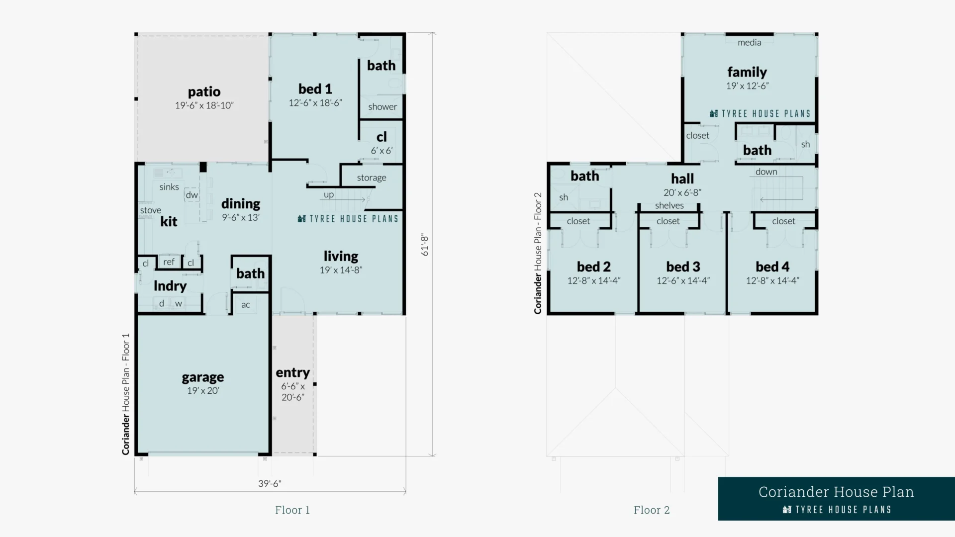 Coriander House Plan Floor Artwork by Tyree House Plans