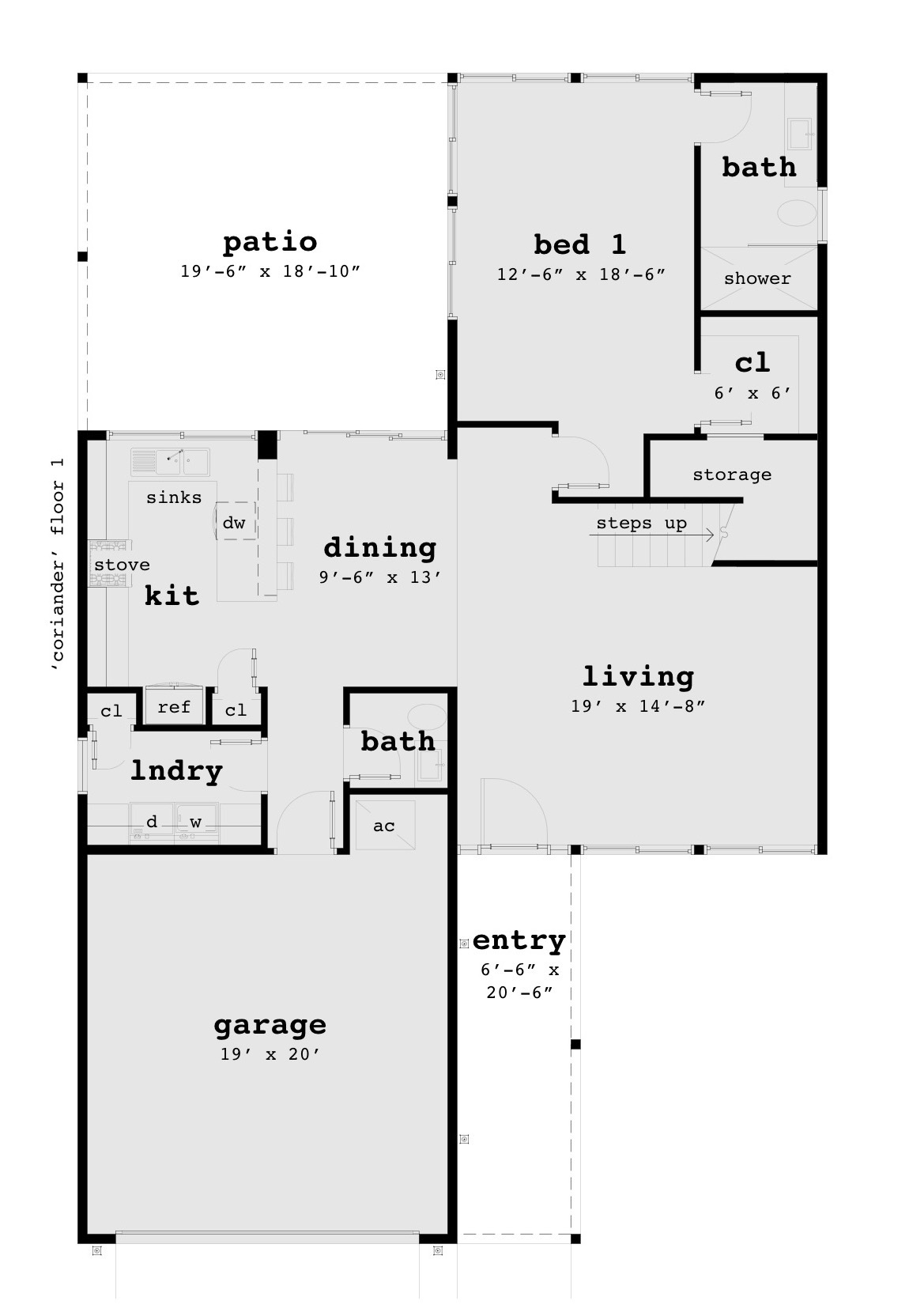 Floor 1 - Coriander House Plan - Tyree House Plans