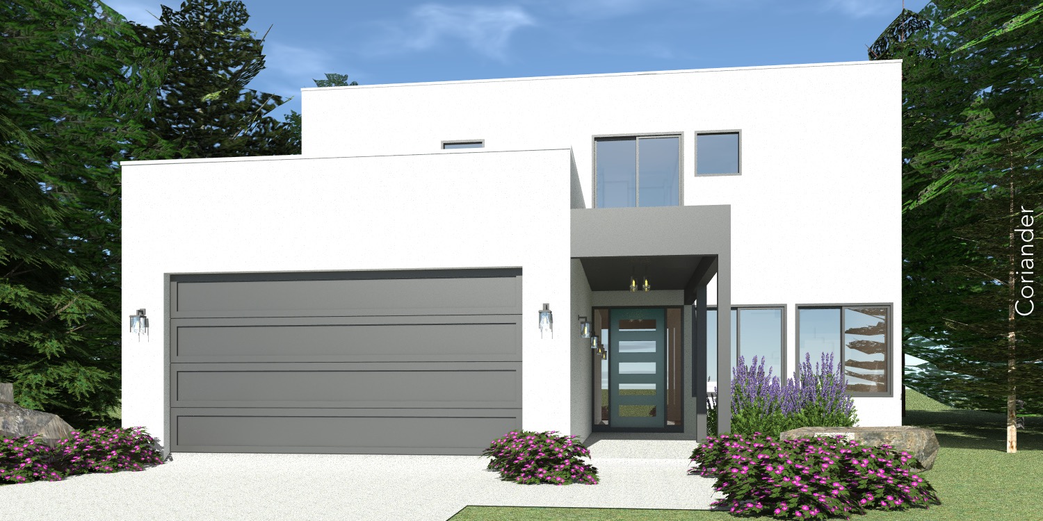 Simple Modern Home. 4 Bedrooms. Coriander by Tyree House Plans.