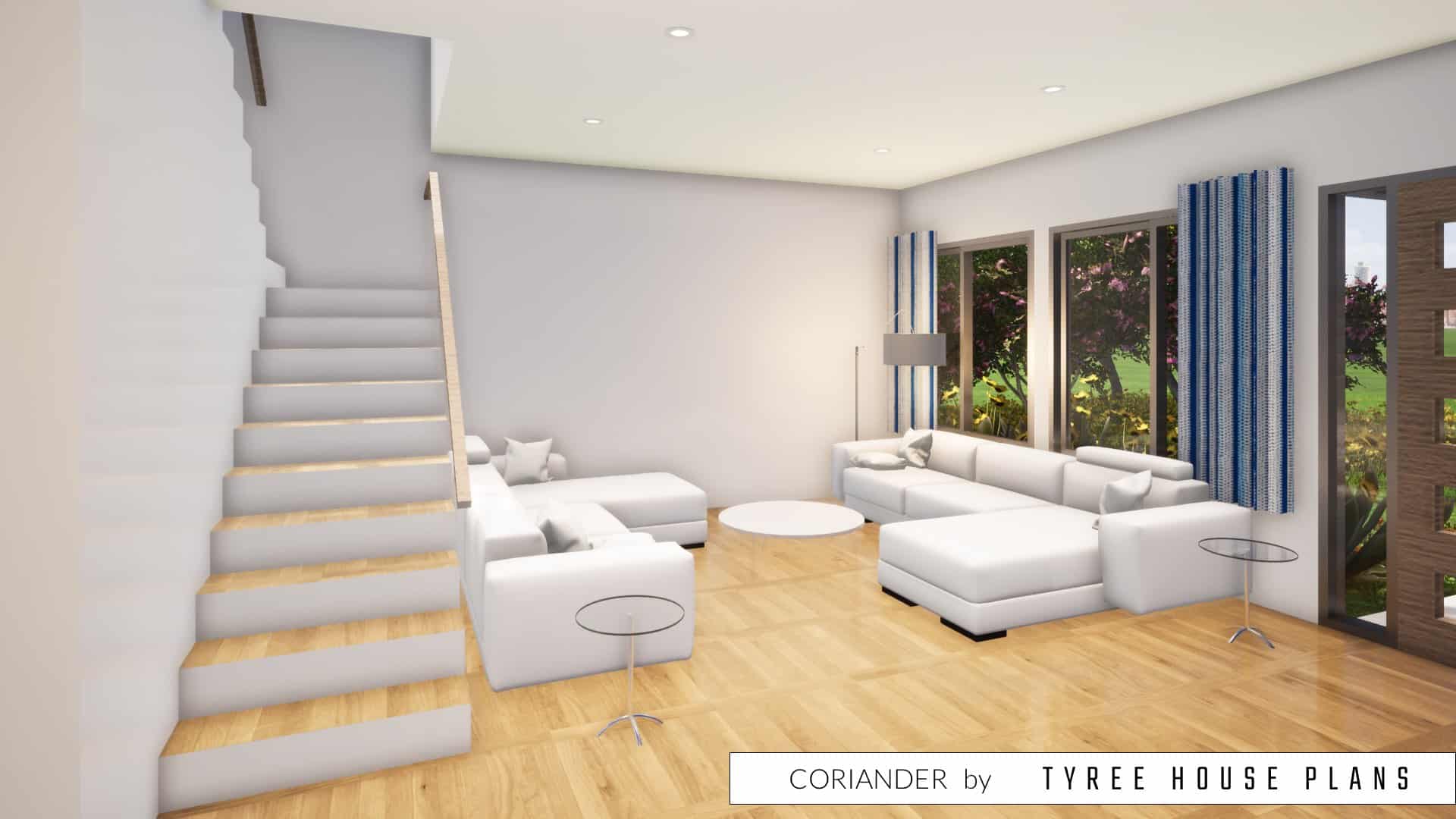 Living room. Coriander by Tyree House Plans.