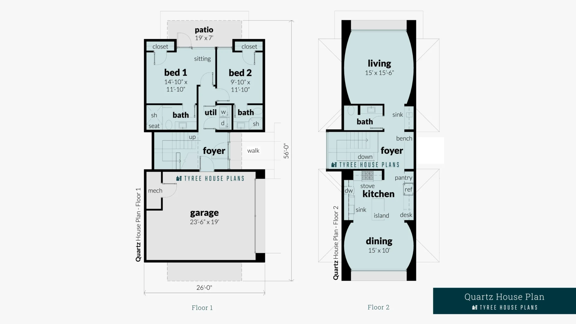 Quartz House Plan Floor Artwork by Tyree House Plans