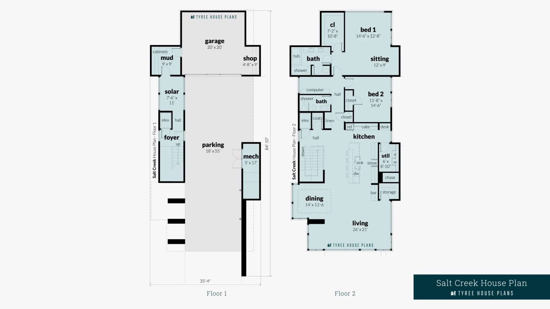 Salt Creek House Plan Floor Artwork by Tyree House Plans