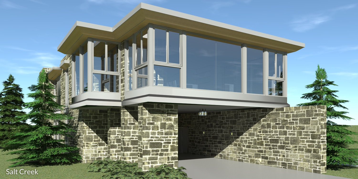 Modern Cantilevered 2 Bedroom. 2715 Square Feet. Salt Creek by Tyree House Plans.