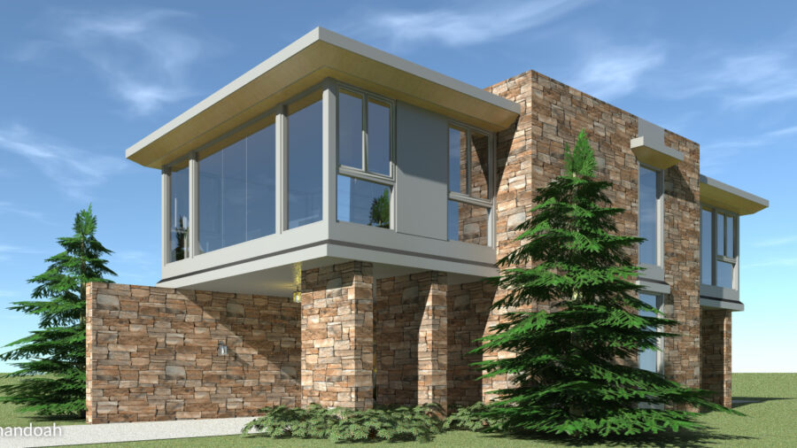 Cantilever Modern Home. 1 Bedroom. Shenandoah by Tyree House Plans.