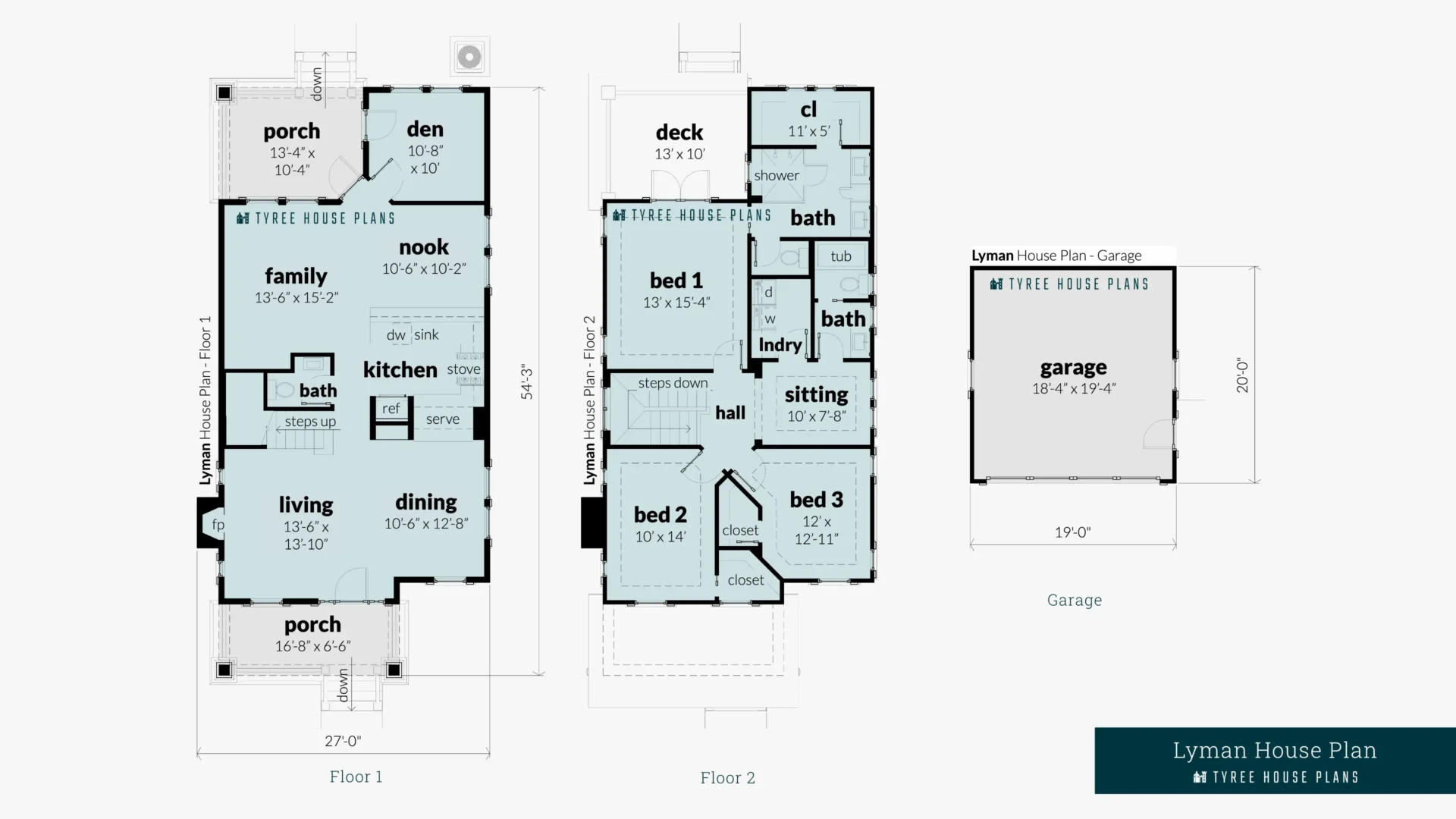 Lyman House Plan Floor Artwork by Tyree House Plans