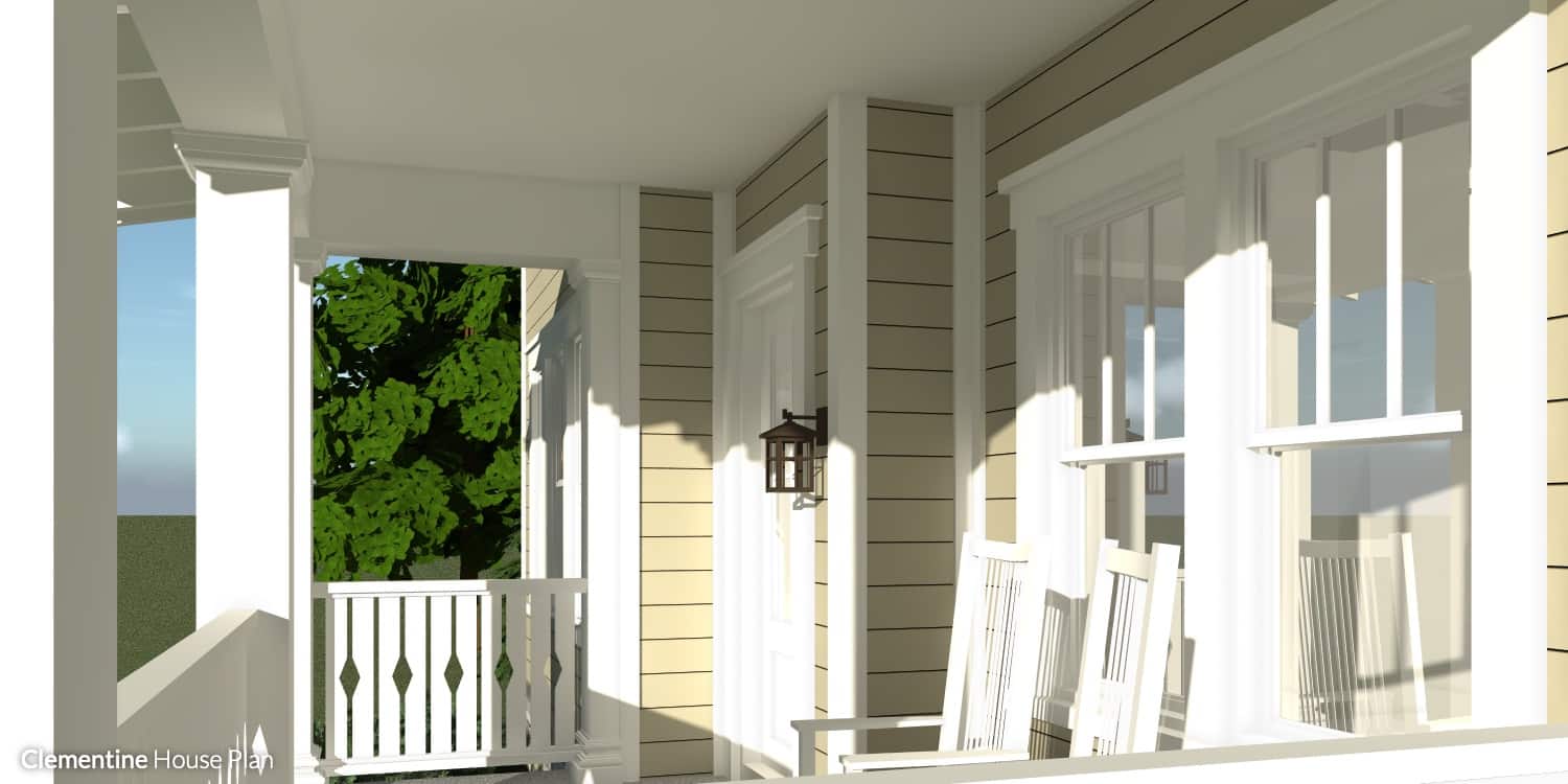 Front porch. Clementine by Tyree House Plans.