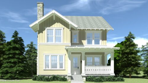 Front of house. Clementine by Tyree House Plans.
