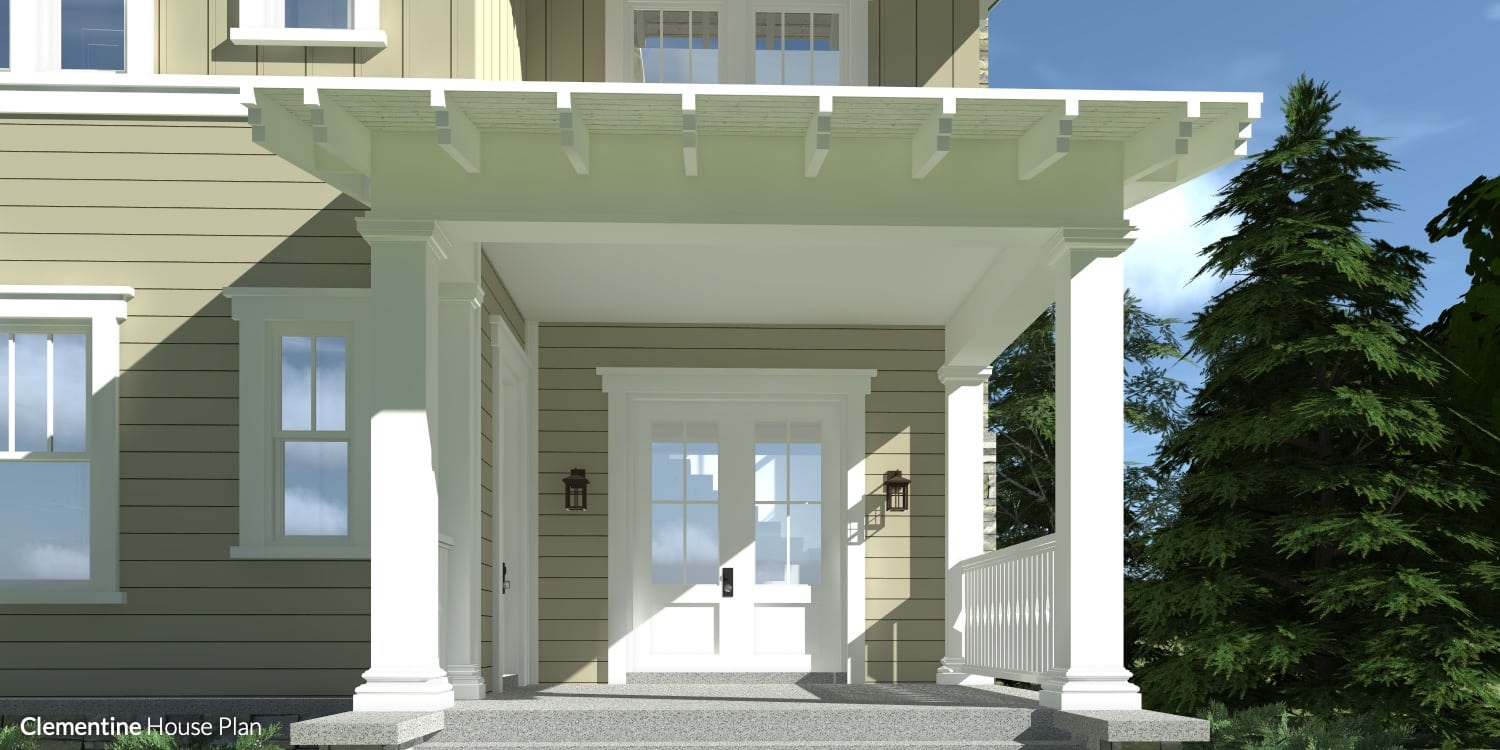 Rear porch. Clementine by Tyree House Plans.