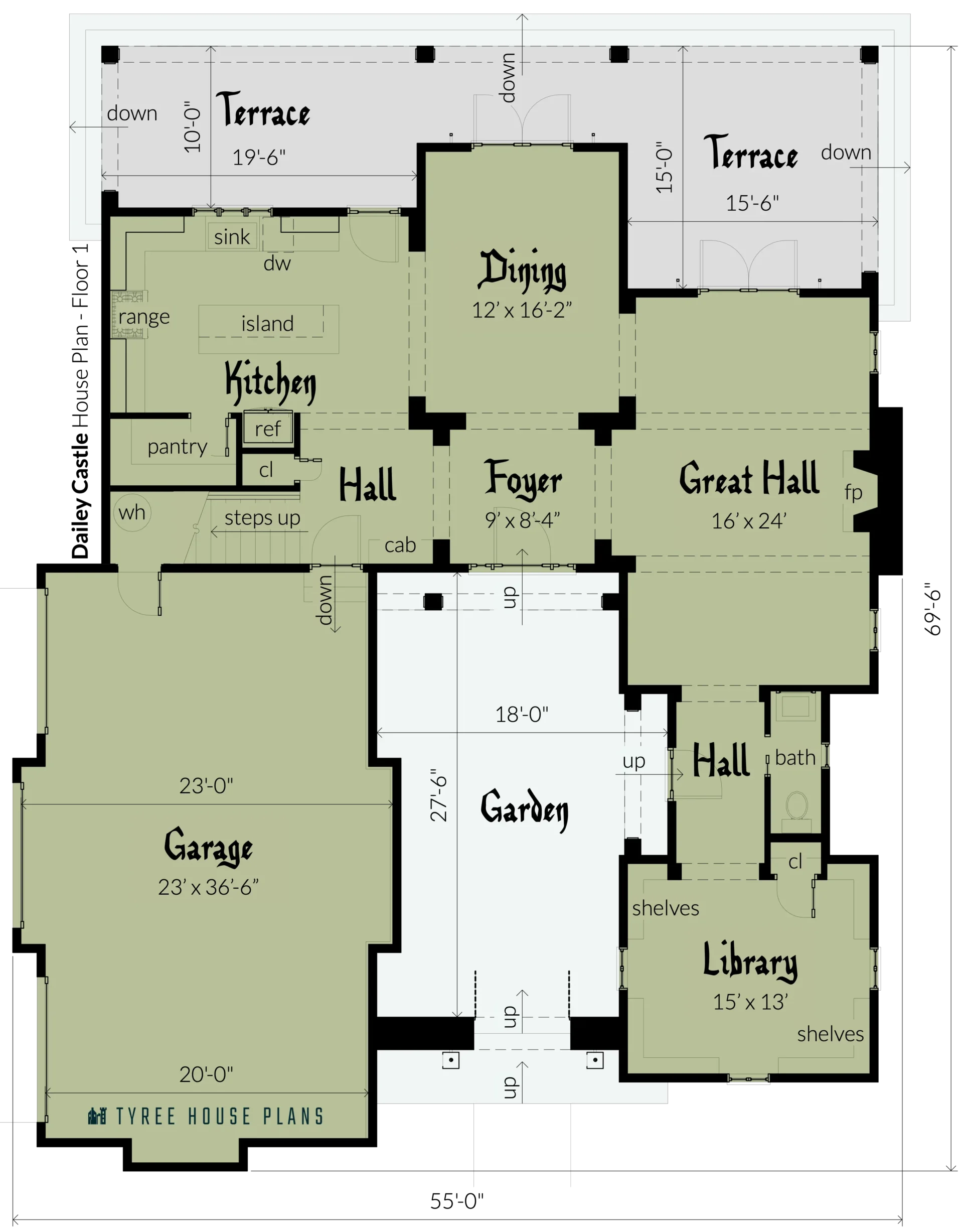 Floor 1 - Dailey Castle by Tyree House Plans