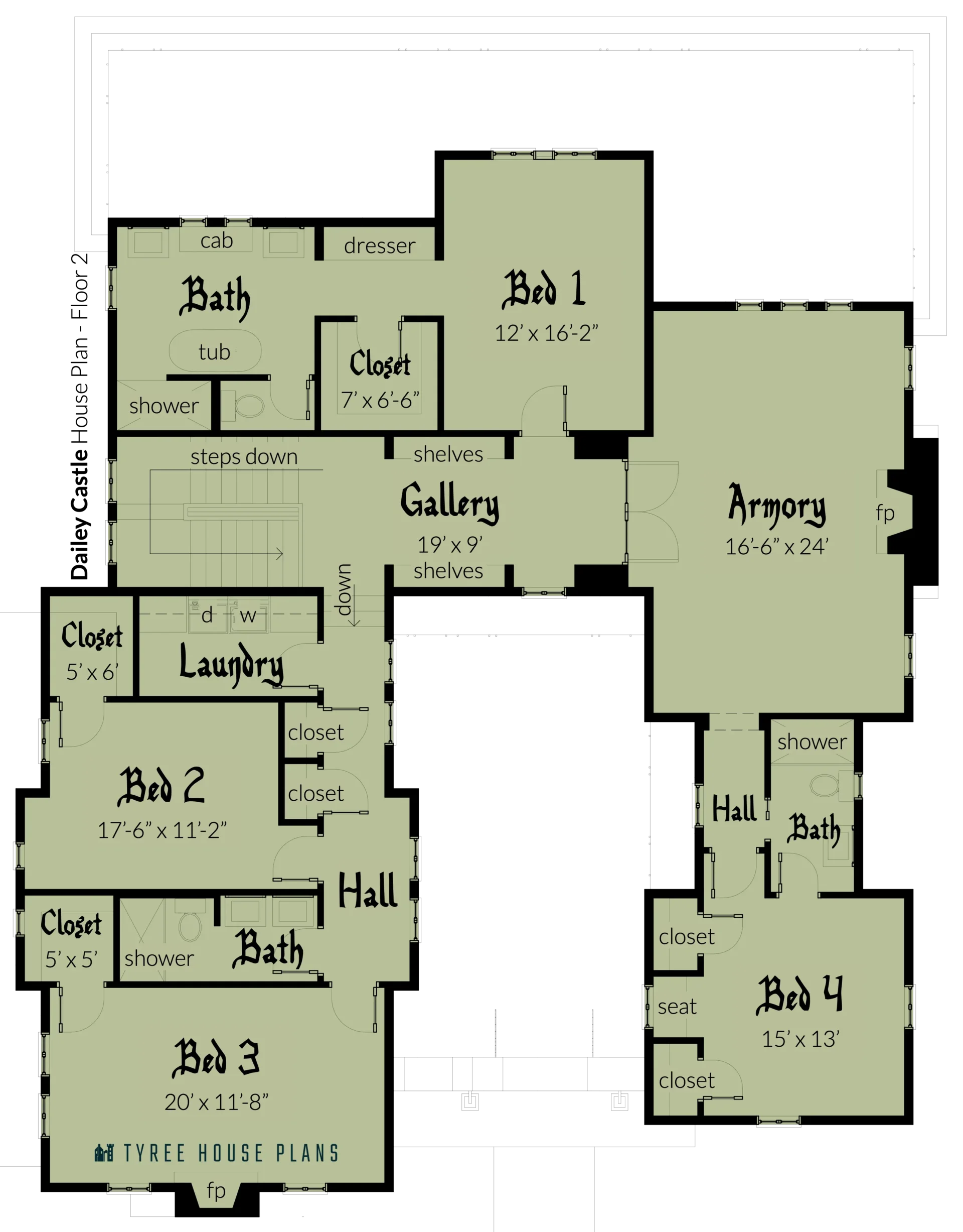 Floor 2 - Dailey Castle by Tyree House Plans