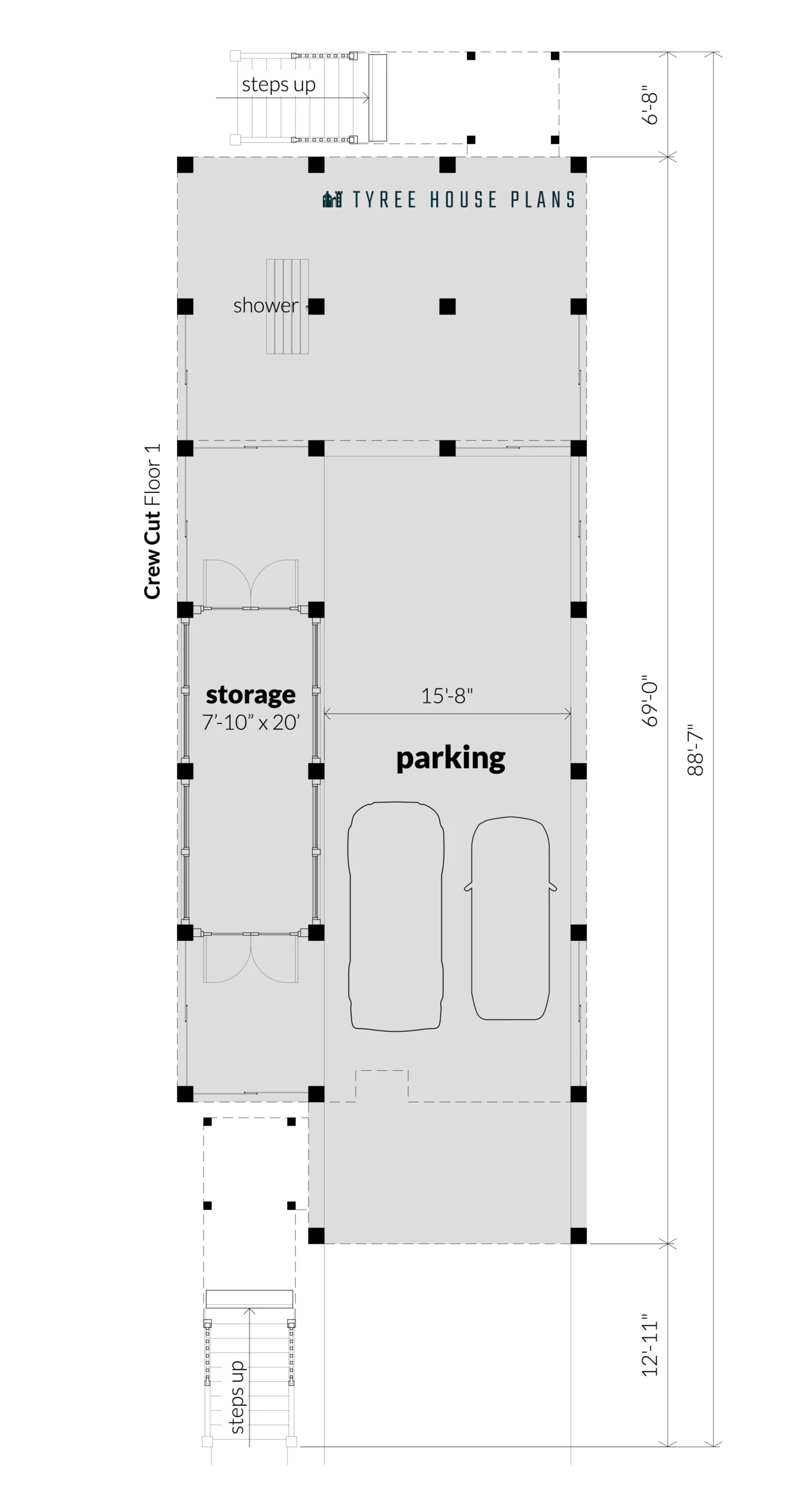 Floor 1 - Crew Cut by Tyree House Plans