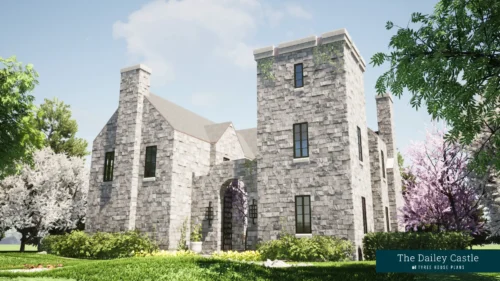 Front view. Dailey Castle by Tyree House Plans