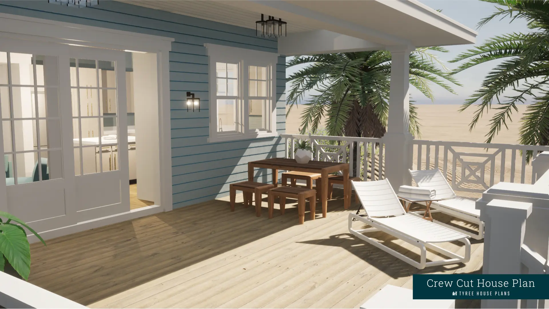 Porch and sundeck. Crew Cut by Tyree House Plans