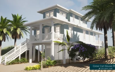 Crew Cut. Adorable Narrow Beach House Plan With Four Bed Suites.