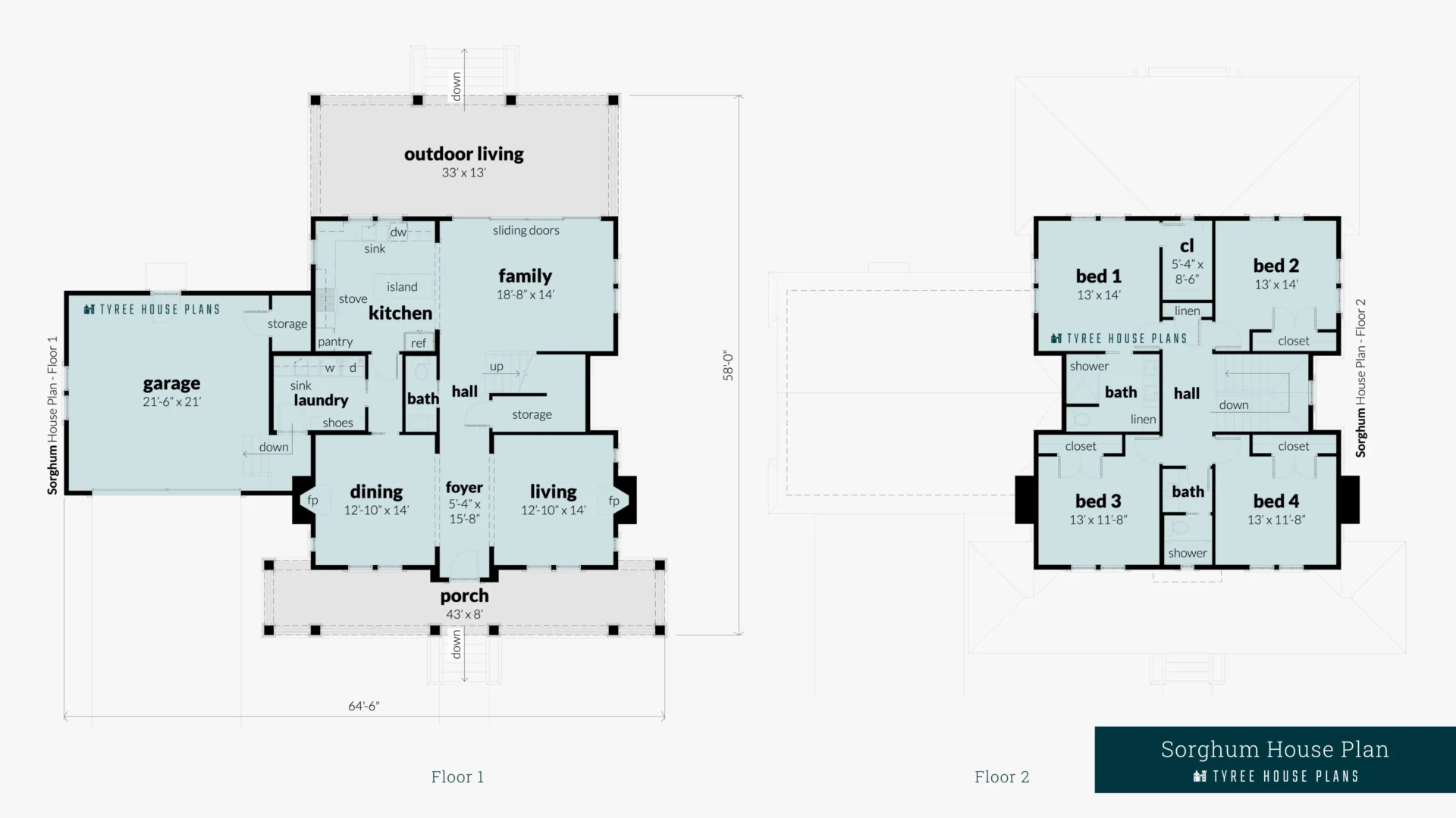 Sorghum House Plan Floor Artwork by Tyree House Plans