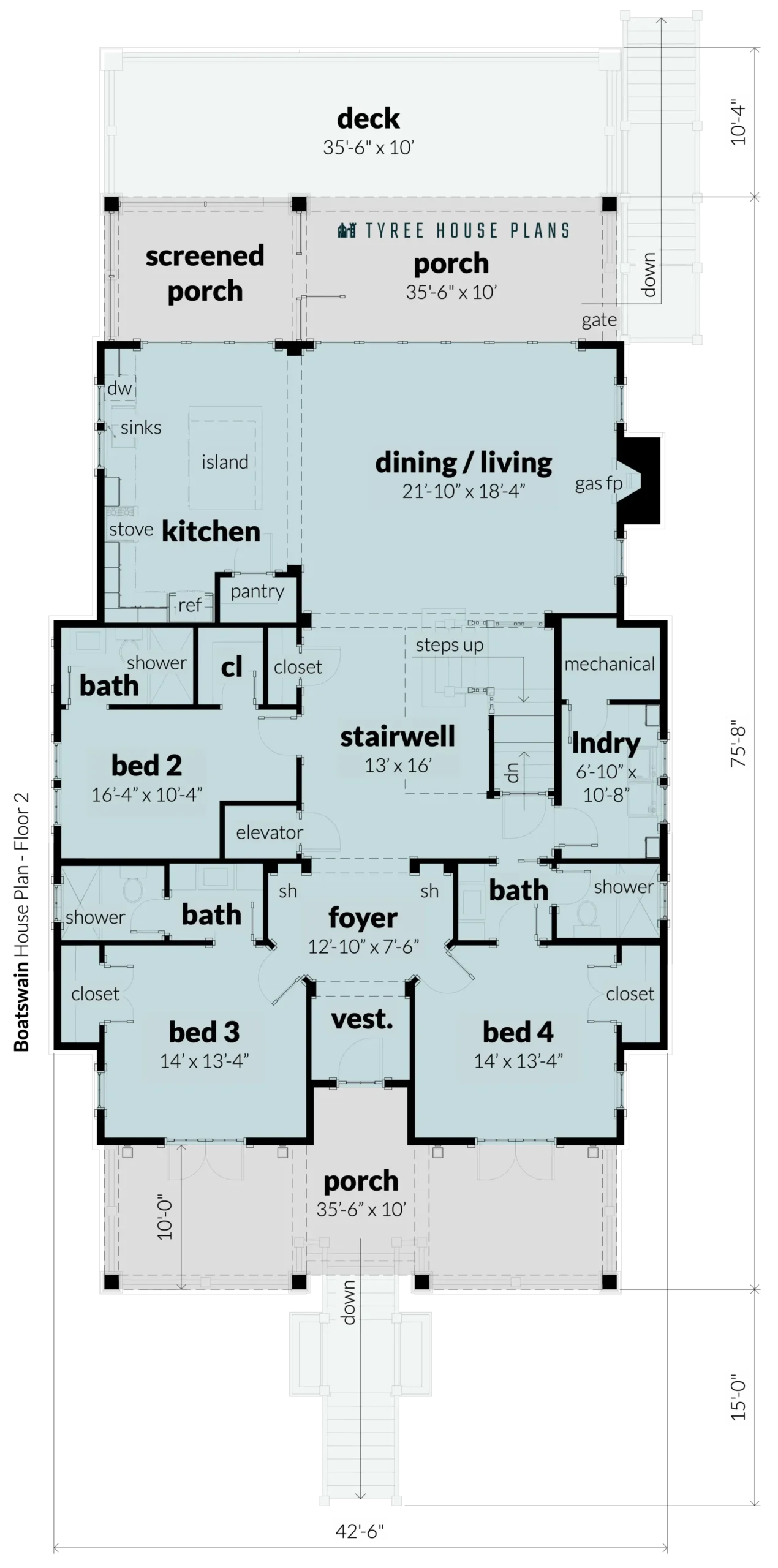 Floor 2 - Boatswain by Tyree House Plans