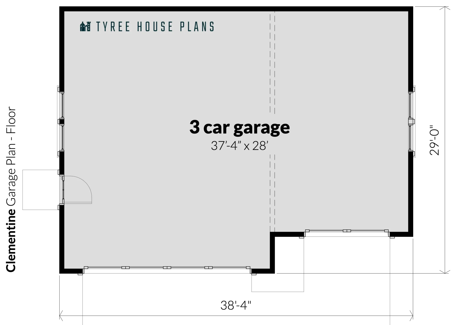 Floor - Clementine Garage by Tyree House Plans