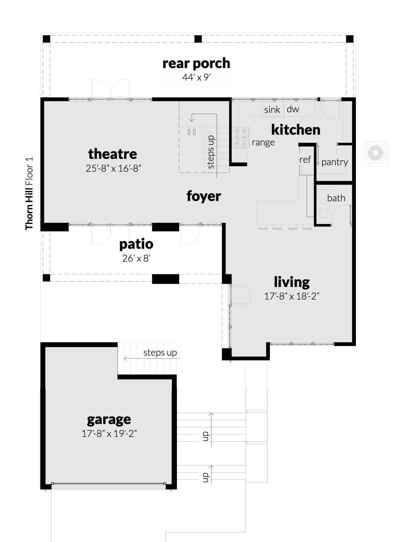 Floor 1 - Thorn Hill House Plan