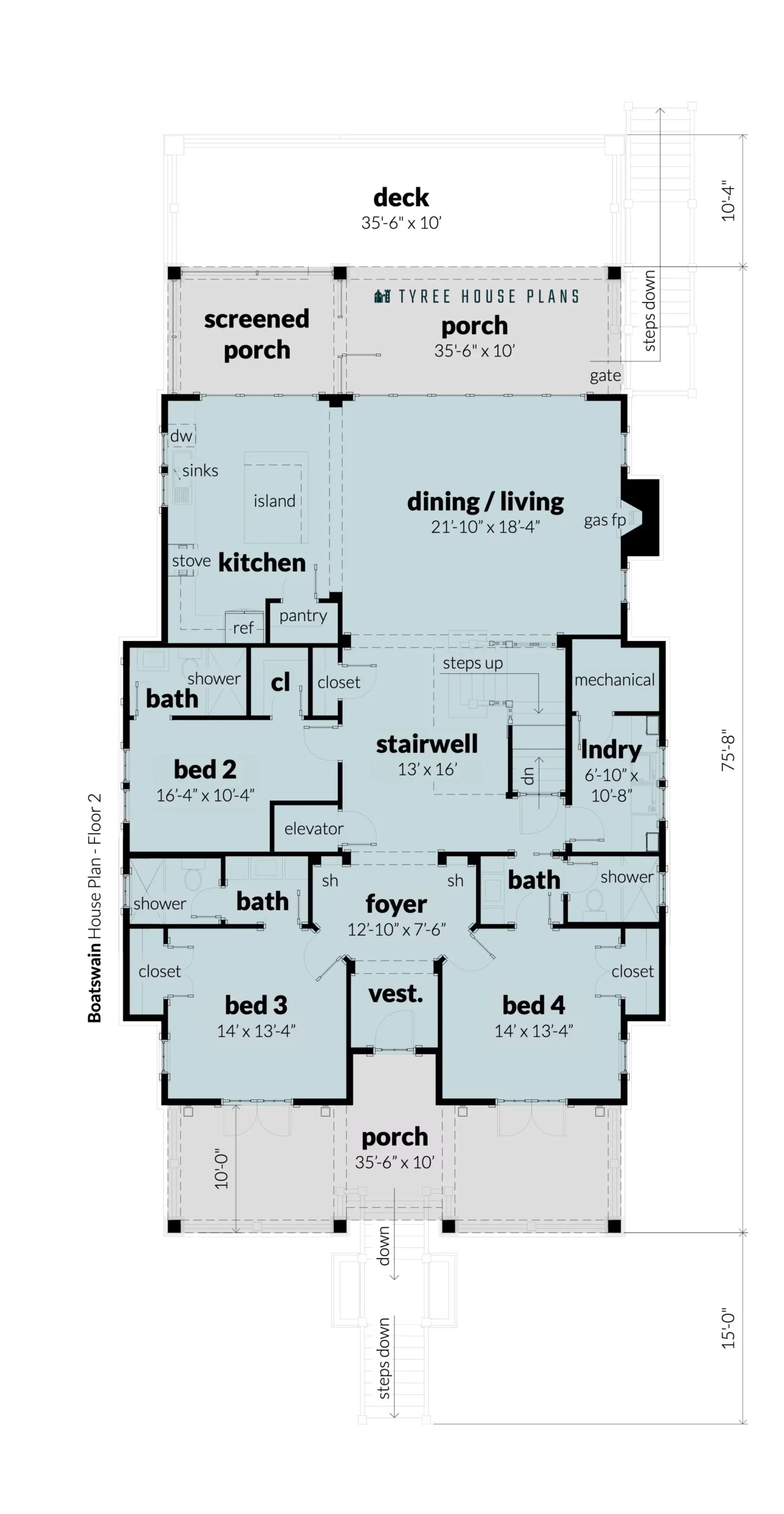 Floor 2. Boatswain by Tyree House Plans