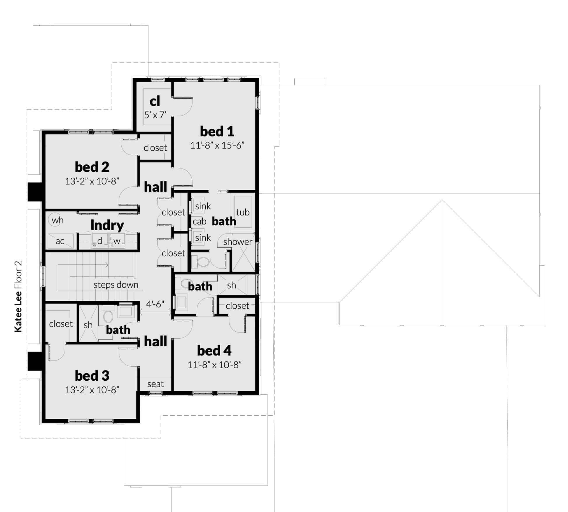 Floor 2. Katee Lee by Tyree House Plans.