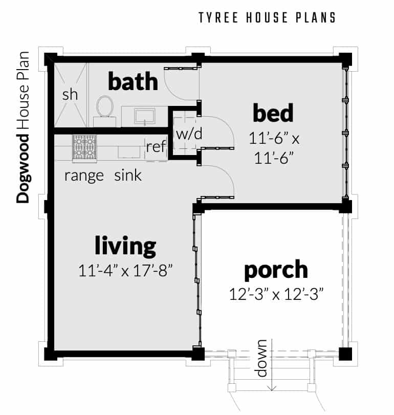 Floor plan. Dogwood by Tyree House Plans.