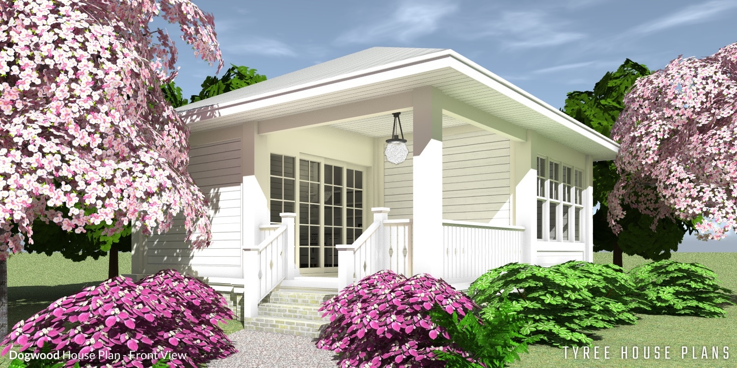 Entry steps to porch. Dogwood by Tyree House Plans.