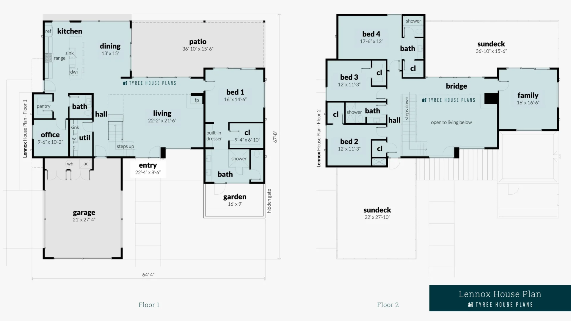 Lennox House Plan Floor Artwork by Tyree House Plans