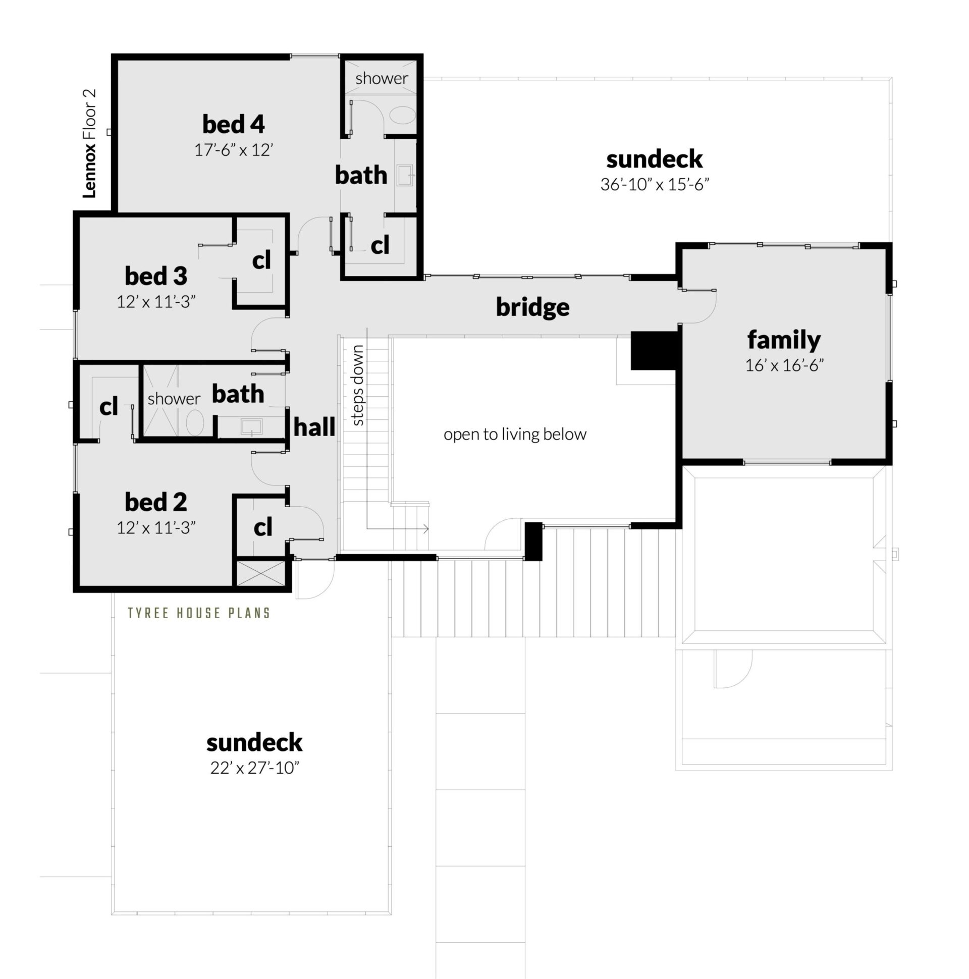Floor 2. Lennox by Tyree House Plans