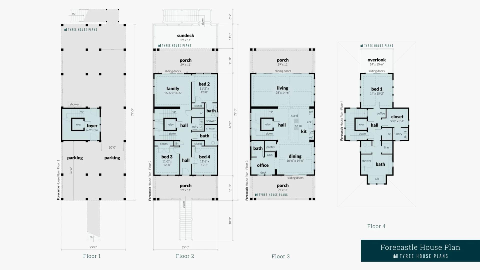 Forecastle House Plan Floor Artwork by Tyree House Plans