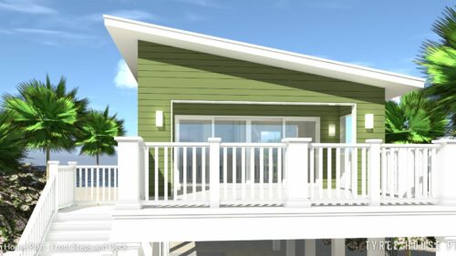 Large sundeck and covered porch. Hatch by Tyree House Plans.