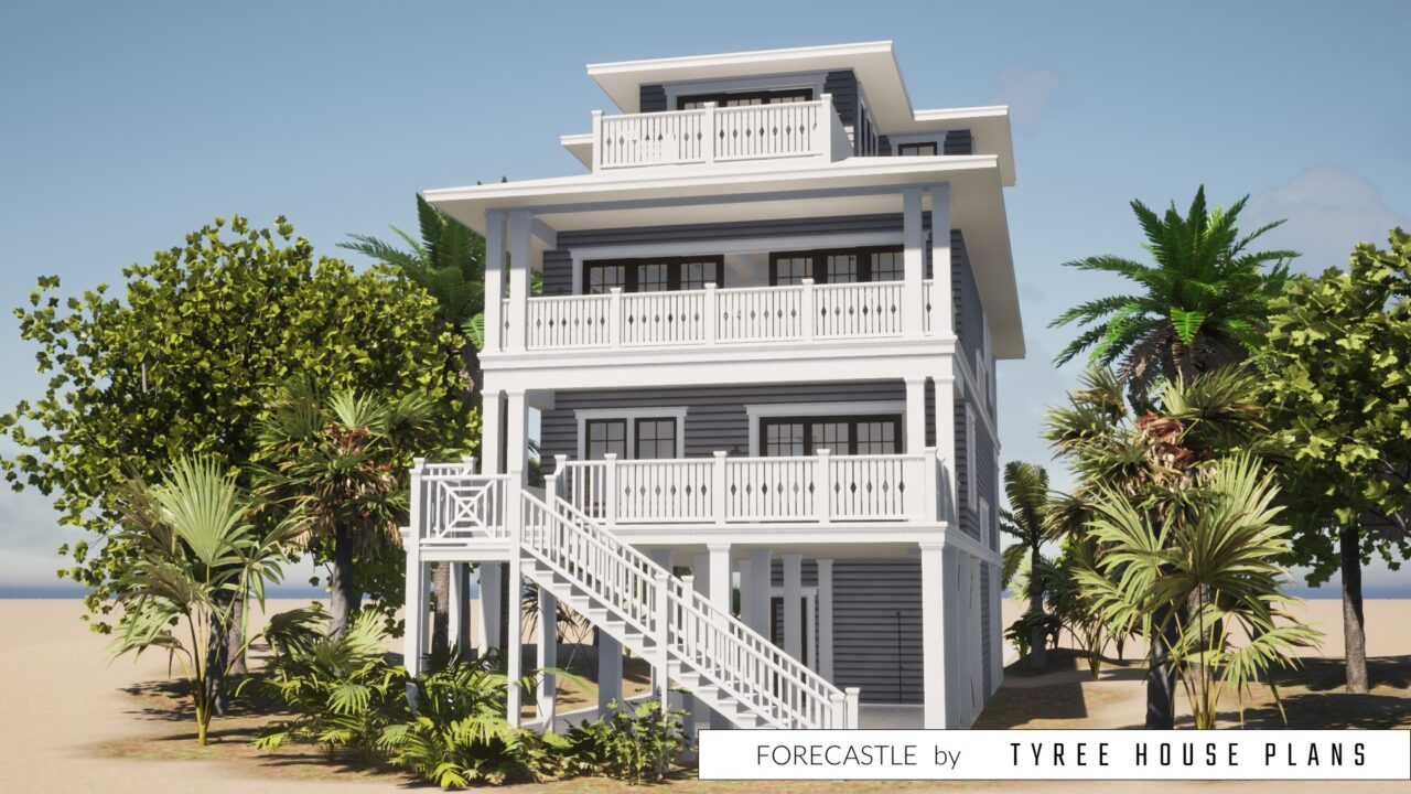 Forecastle. Five Bed With Overlook Beach House Plan. Created by Tyree ...