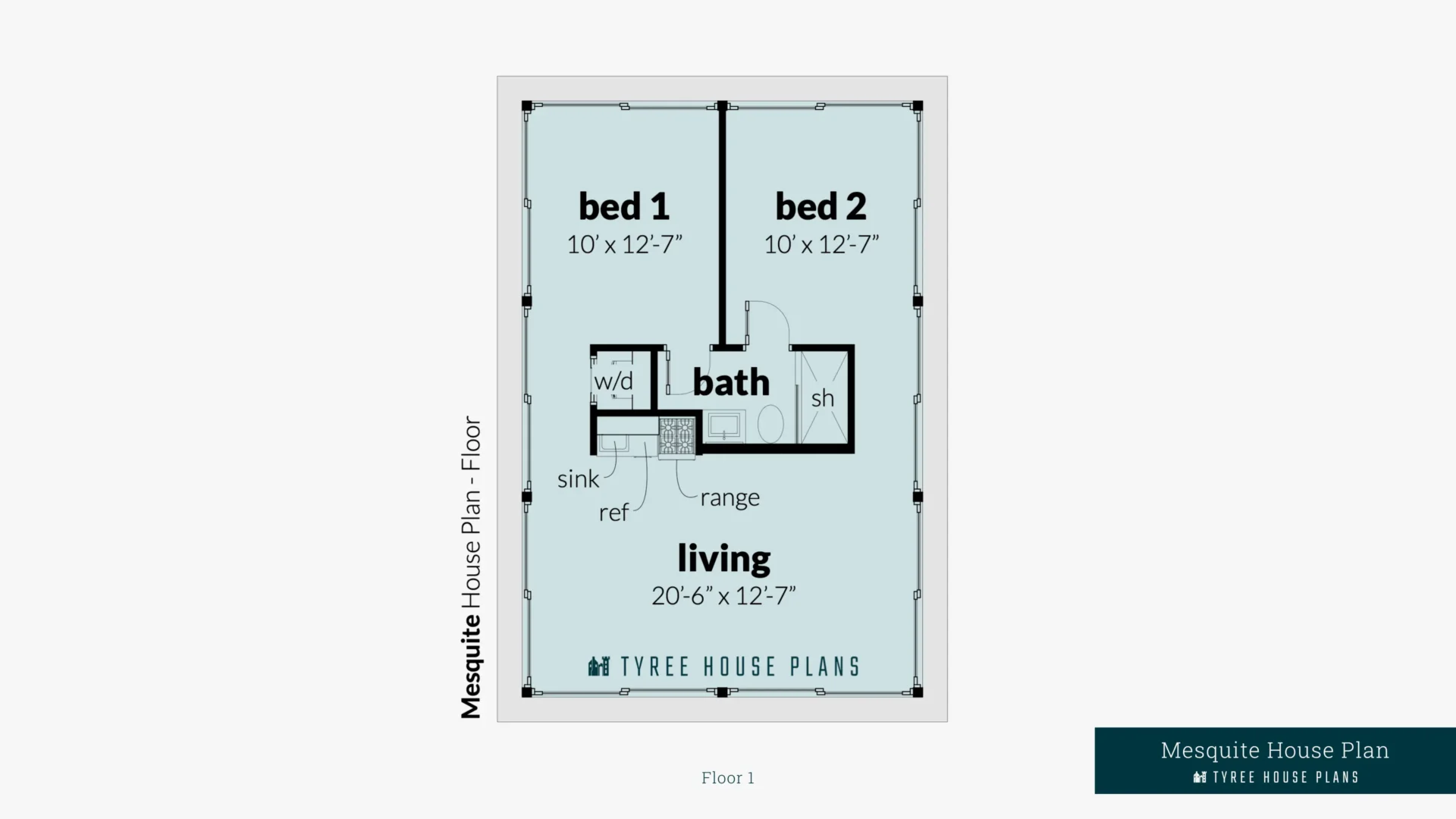 Mesquite House Plan Floor Artwork by Tyree House Plans