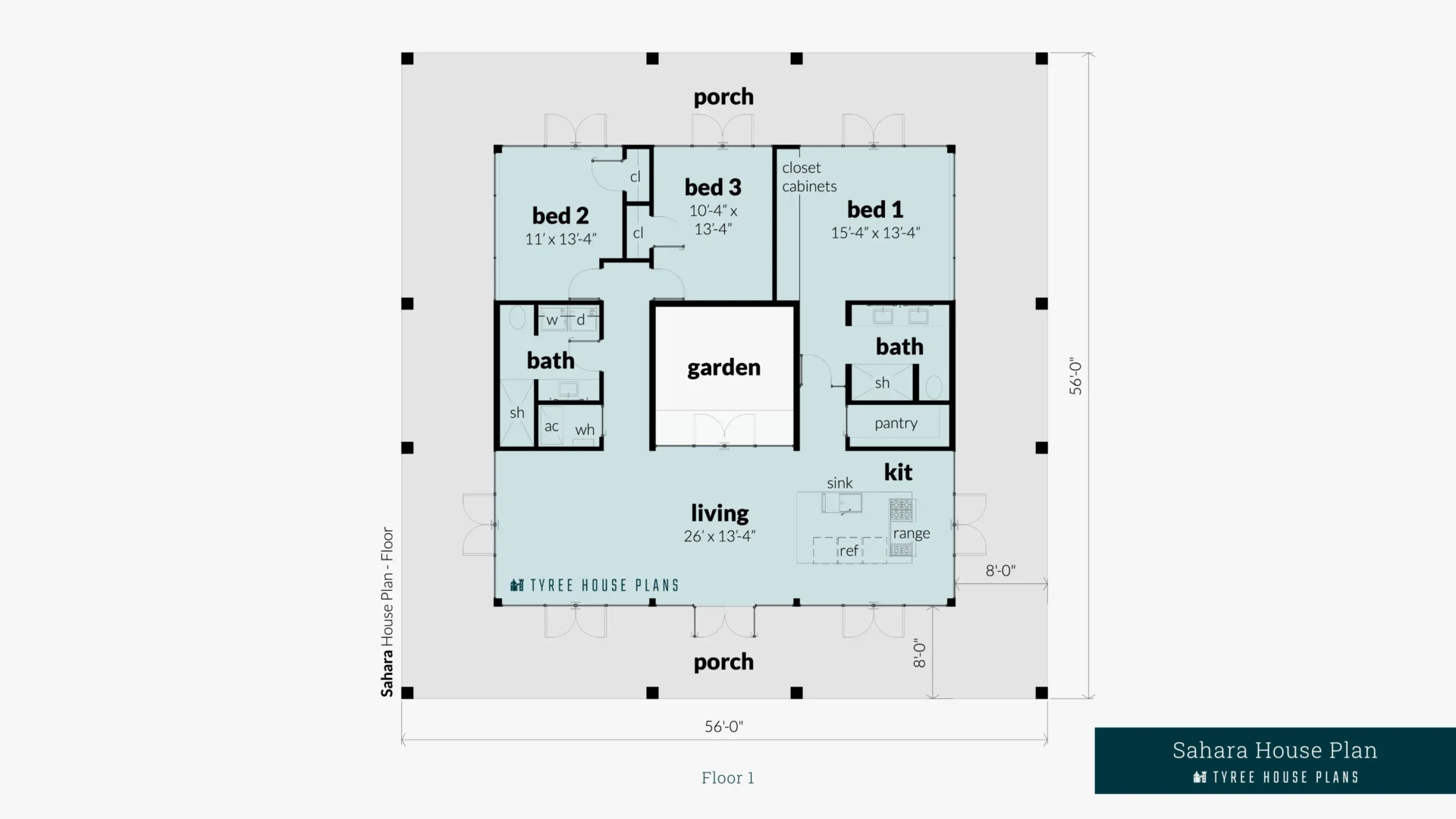 Sahara House Plan Floor Artwork by Tyree House Plans