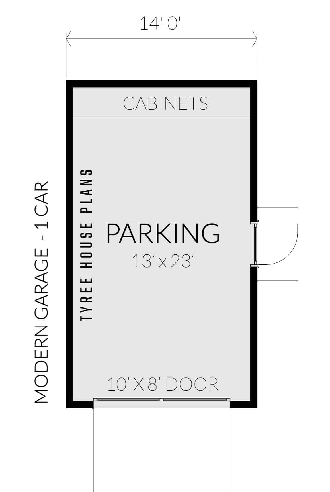 Modern Garage Plan - 1 Car by Tyree House Plans.