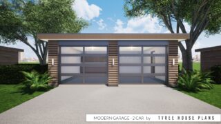 Modern Garage - 2 Car by Tyree House Plans