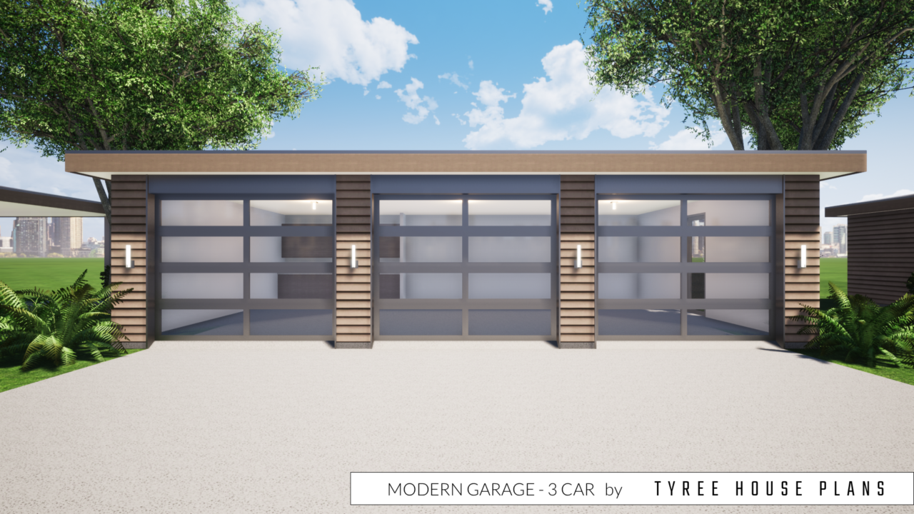Modern Garage Plan - 3 Car by Tyree House Plans