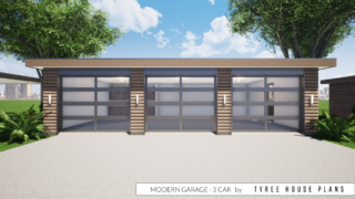 Modern Garage Plan - 3 Car by Tyree House Plans