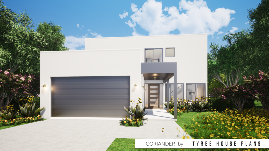 Simple Modern Home. 4 Bedrooms. Coriander by Tyree House Plans.