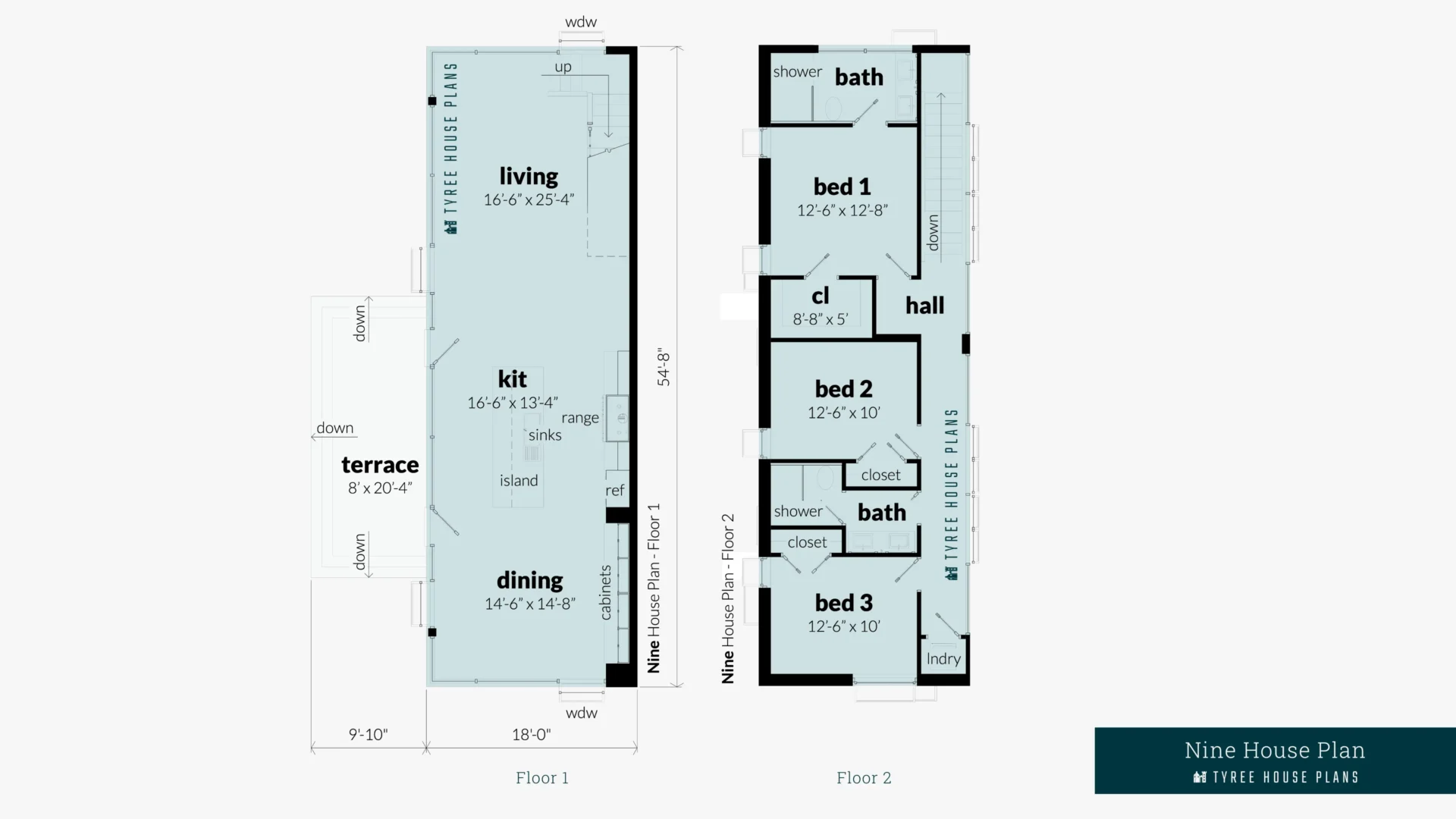 Nine House Plan Floor Artwork by Tyree House Plans