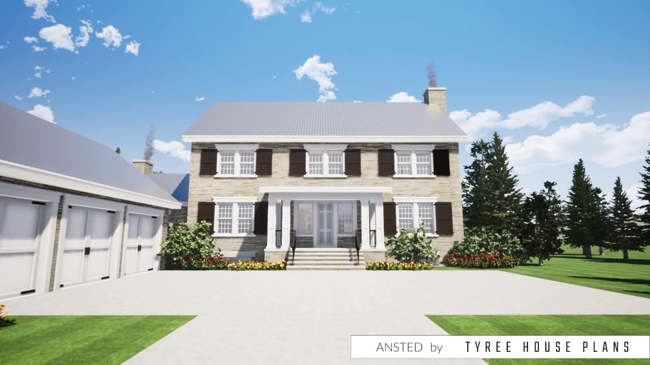 Front view. Ansted by Tyree House Plans.