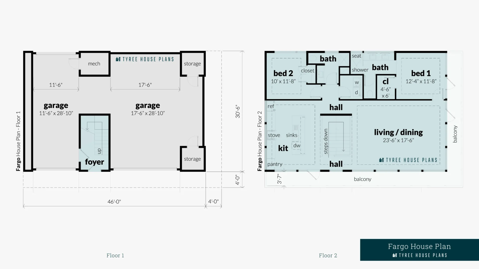 Fargo House Plan Floor Artwork by Tyree House Plans