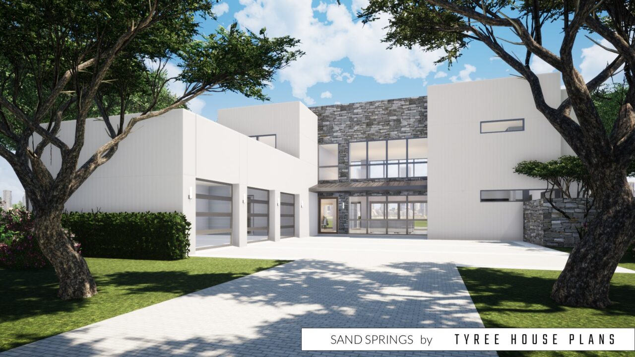 Front view. Sand Springs by Tyree House Plans.