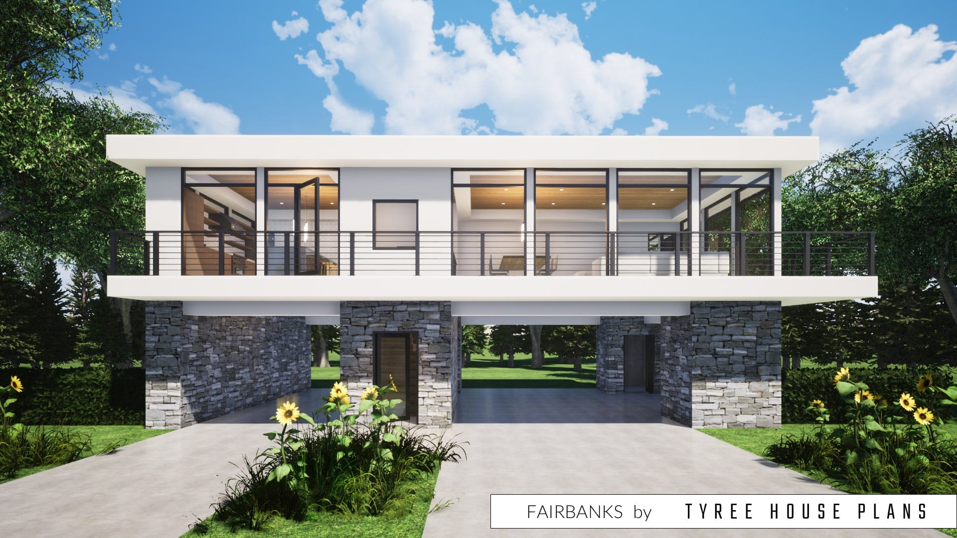 Elevated Modern Home 2 Bedrooms Tyree House Plans