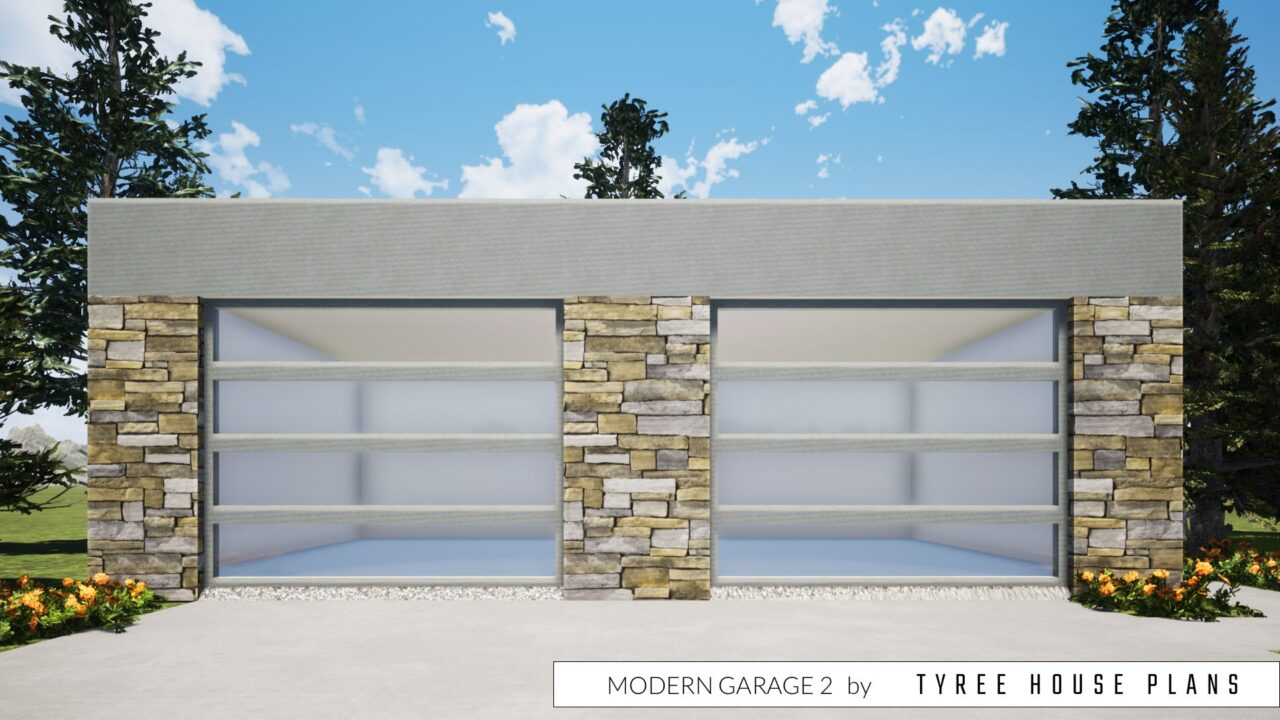Modern 2 Car Garage. 649 Square Feet. Tyree House Plans.