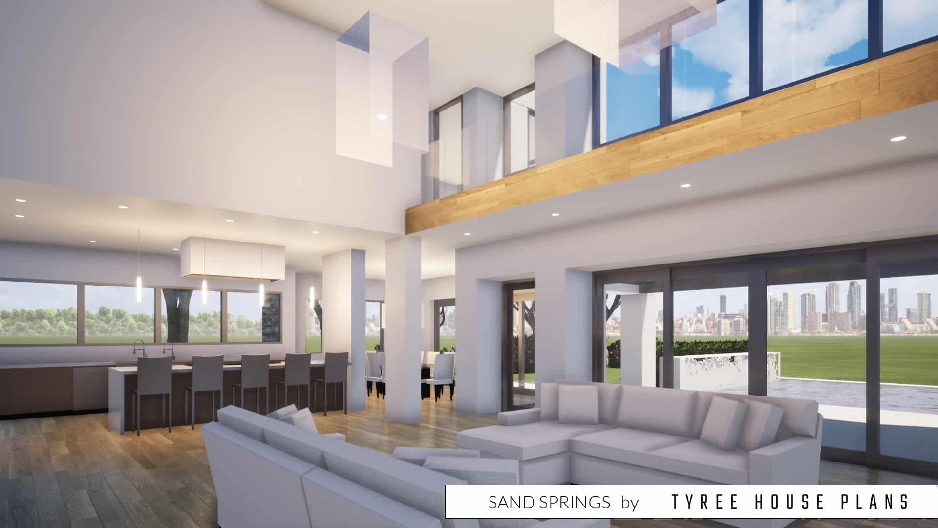 Living. Sand Springs by Tyree House Plans.