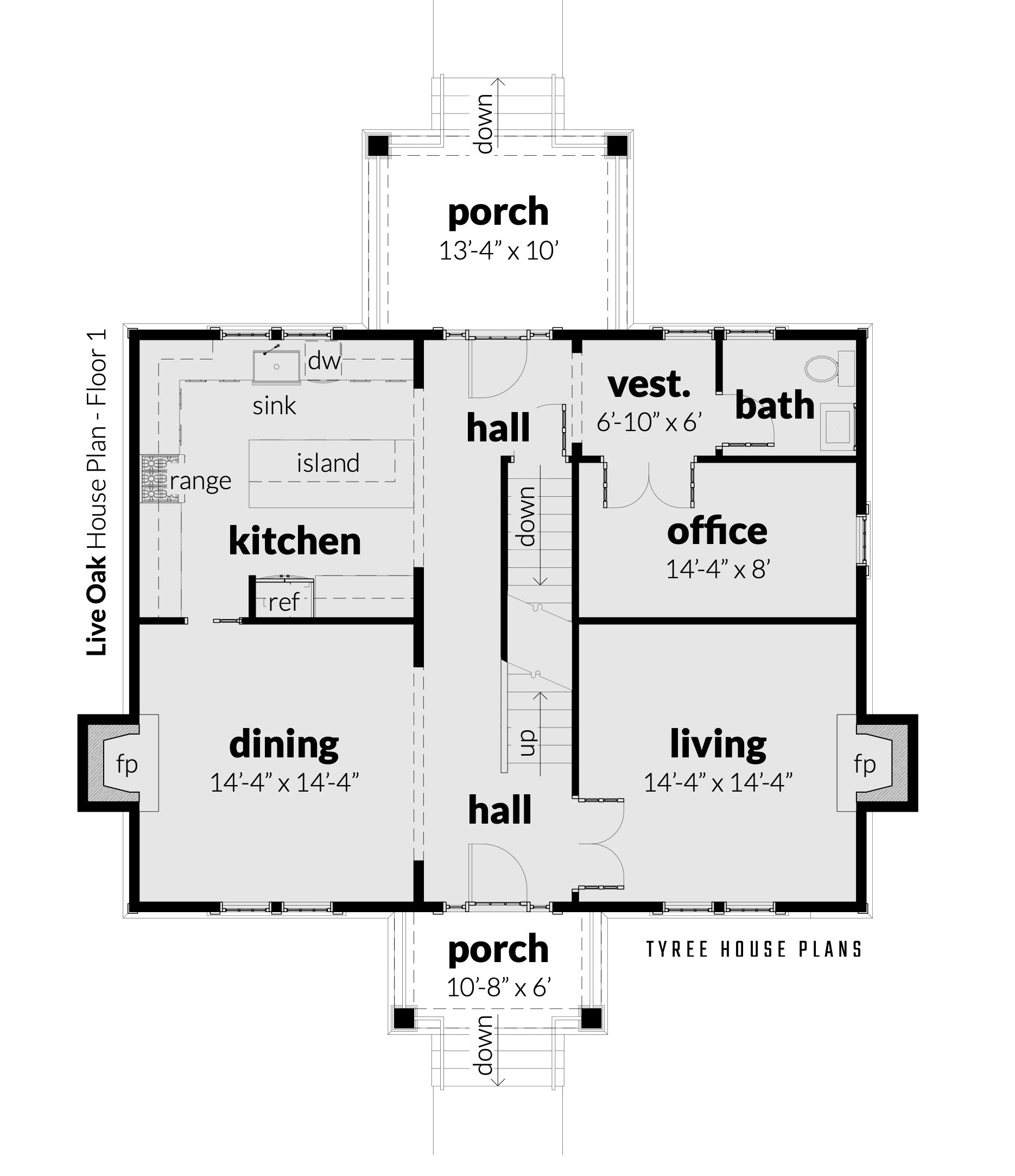 Floor 1 - Live Oak by Tyree House Plans