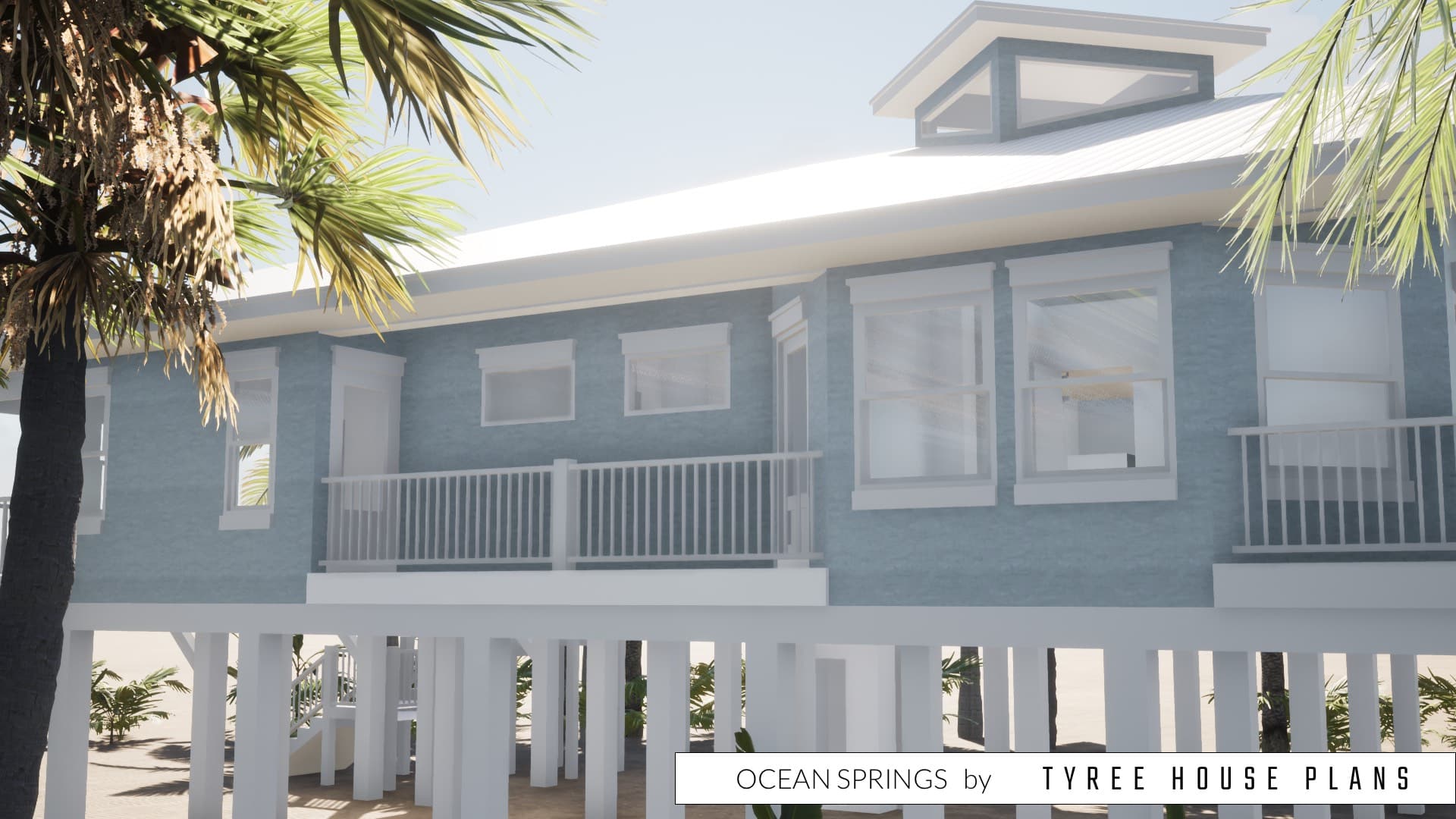 Side porch. Ocean Springs by Tyree House Plans.